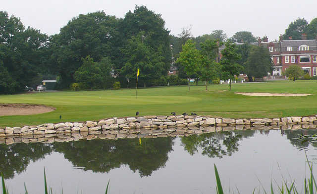 A view of green #13 at Bush Hill Park Golf Club.