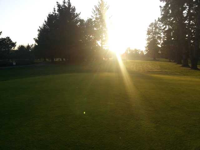 A sunny view of hole #3 at Beau Pre Golf Club