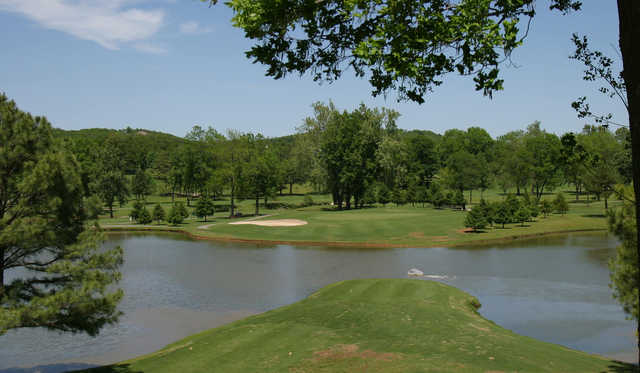 A view of a green with water coming into play at Paradise Valley.