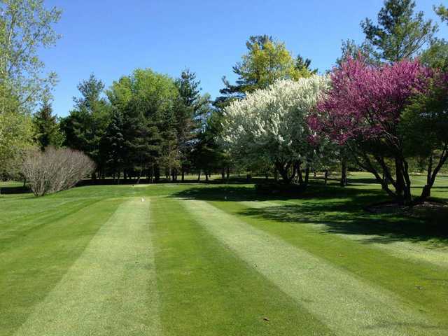 A spring view from a fairway at Kimberley Oaks Golf Course