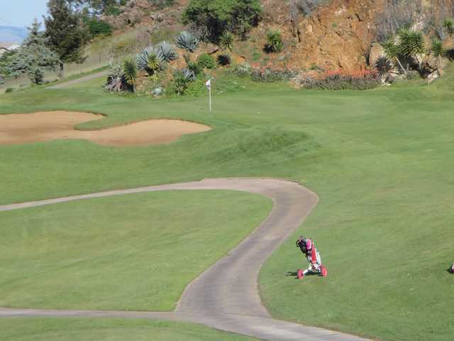 A view of a hole at Blue Rock Springs Golf Course