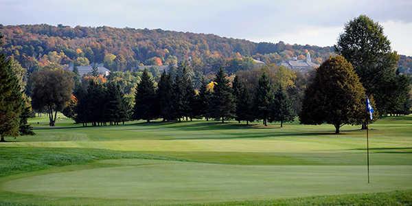 View of a green at Seven Oaks Golf Club