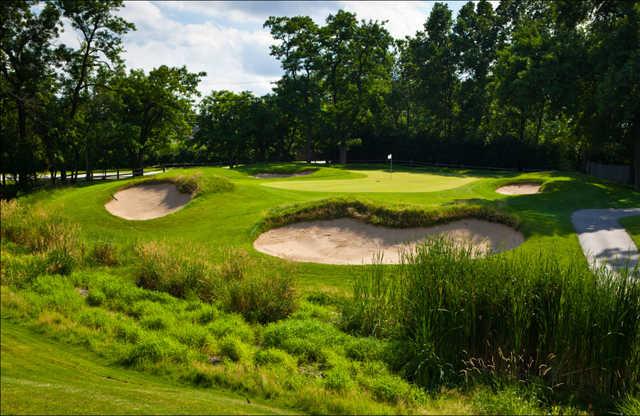 View of a bunkered green at Eaglewood Resort & Spa