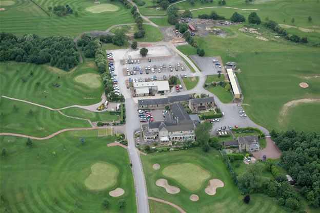 Aerial shot of Horsley Lodge Golf Club 