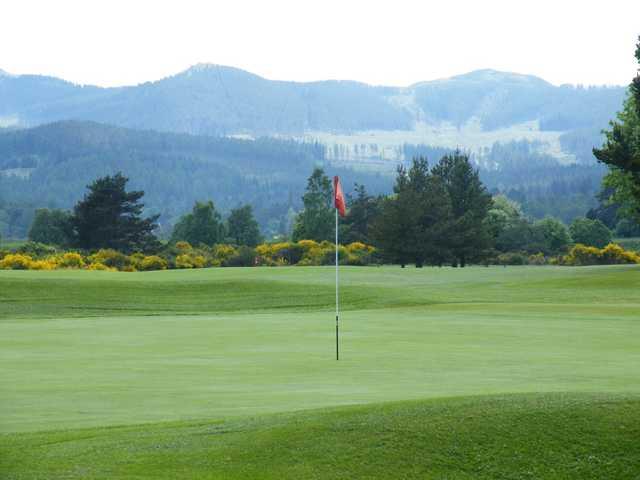 The 18th green at Ballater Golf Club