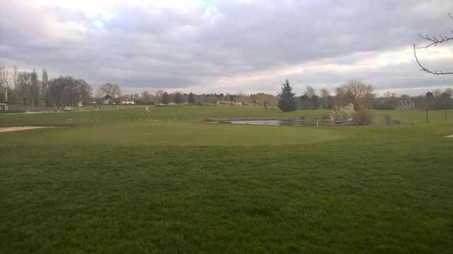 A look back from the 18th green at Woolston Manor