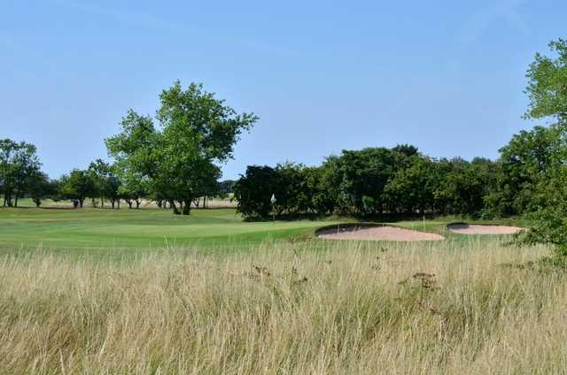 Scenic view of the 8th green and bunkers at Cleethorpes Golf Club
