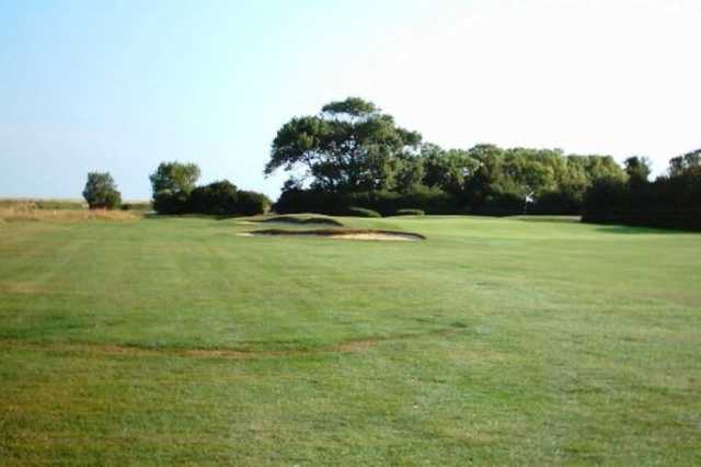 The approach to the 2nd on the harvers at Frinton Golf Course