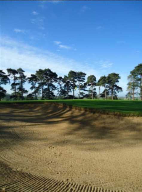 A bunker shot of a green of Carswell Golf Course at Carswell Golf & Country Club