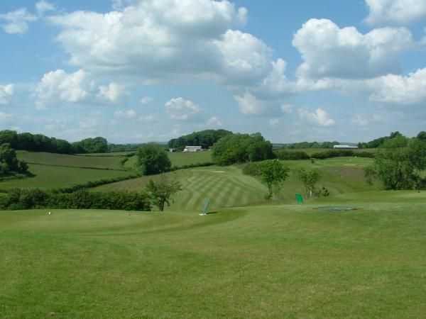 View from the 1st tee at Coed-y-Mwstwr Golf Club