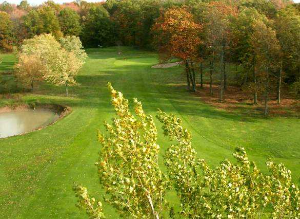 Pelham Hills GCC: The par-4 5th hole features a dogleg right