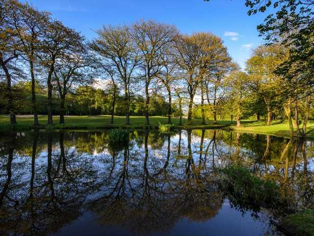 The beautiful pond at  Heaton Moor Golf Club