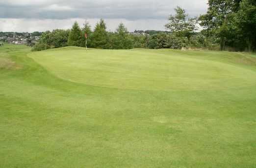 A look over the undulating 1st green at Crompton & Royton Golf Club