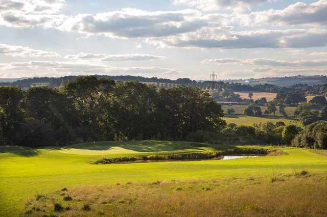 Water hazard guarding the 4th green on Silkstone Golf Course