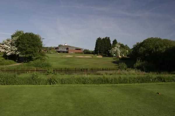 View from the 9th tee up towards the clubhouse Shanklin & Sandown Golf Club