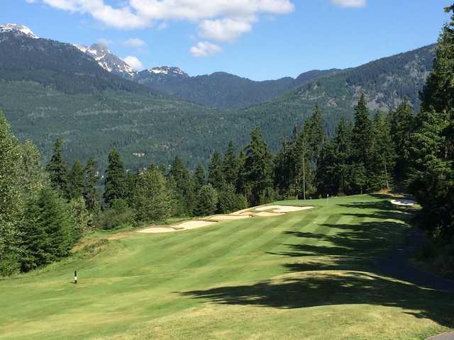 View from the par-4 7th at Fairmont Chateau Whistler GC