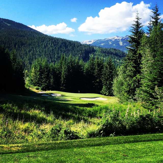 View from the par-3 5th at Fairmont Chateau Whistler GC