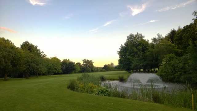 Fountain to avoid on the tricky 18th at Shrewsbury Golf Club
