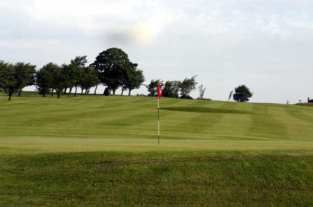 Branshaw GC: View from behind the green back up the fairway
