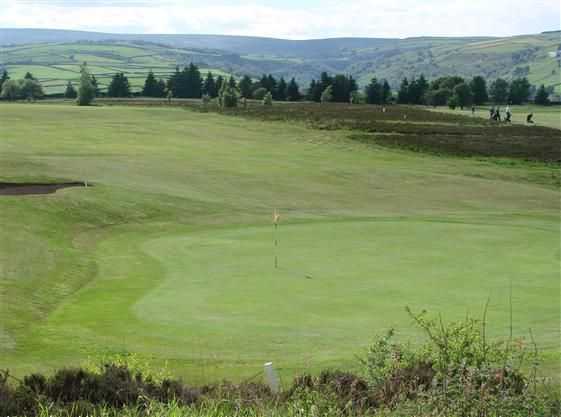 Branshaw GC: The undulating fairway leading to a raised green