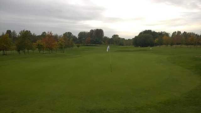 The 18th green at Malkins Bank Golf Club