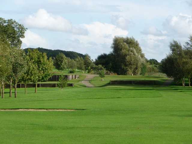 Looking back up towards the tee at Six Hills GC