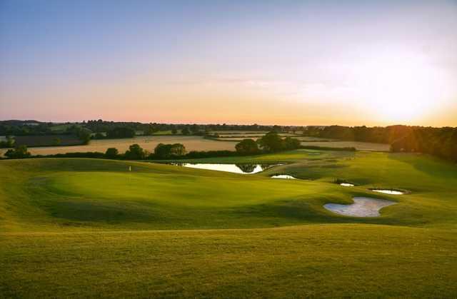 Stunning views of the 14th hole in the sunshine at Chippenham Golf Club