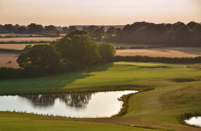 Stunning view looking over the 14th hole and pond at Chippenham Golf Club