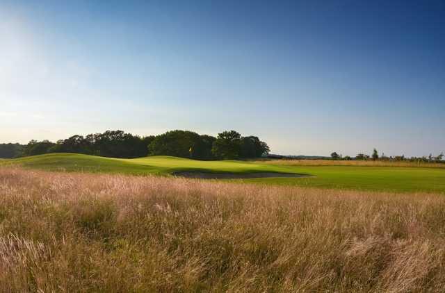 View over the rough of the stunning 12th hole at Chippenham Golf Club