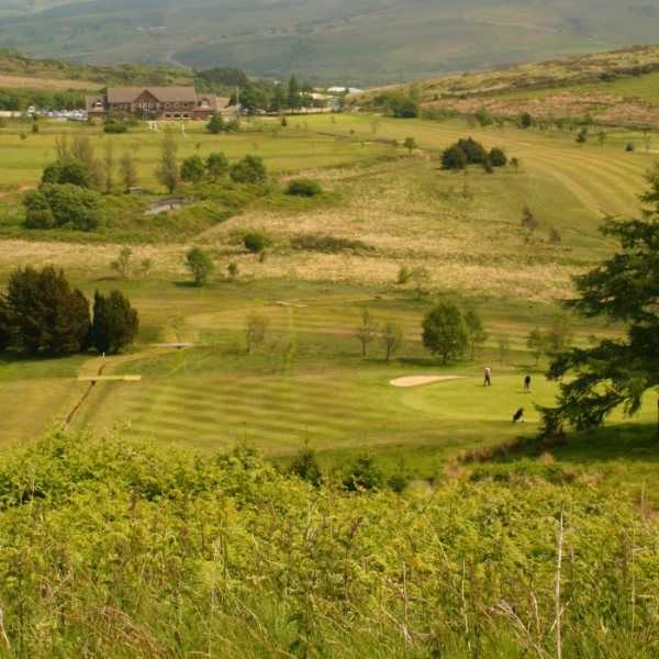 View towards the clubhouse across the course at Maesteg Golf Club