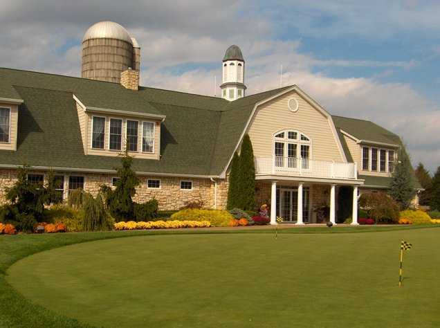 A view of the clubhouse at Colts Neck Golf Club