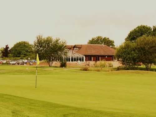 A look back at the clubhouse at Horne Park Golf Club over the 9th green.