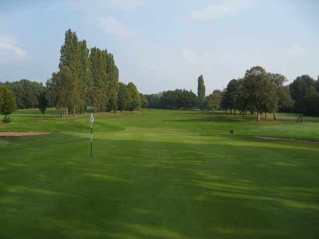 View of the 12th green looking back down the fairway at Walsall Golf Club 