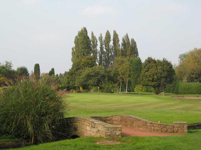 View across the bridge of the 18th hole at Walsall Golf Club 
