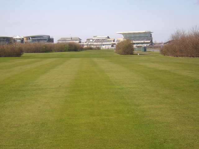 View from the 1st tee at Aintree with the racecourse in the distance