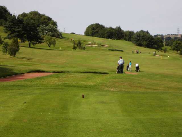 Teeing off at the 10th at Halifax Bradley Hall