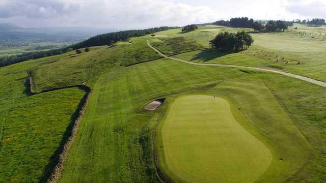 Aerial view of the 6th green and fairway at Longridge Golf Club