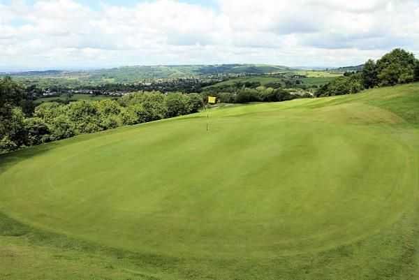 The 8th hole, The Banks, at Mellor is a small protected green requiring an accurate approach shot