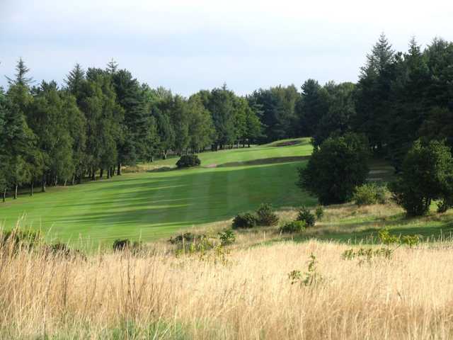 View over the rough of the uphill fairway at Headingley GC