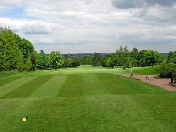 An elevated look down the fairway at Ingestre