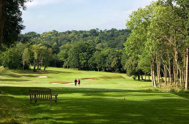 Beware of the hazards that surround the 16th green at Croham Hurst Golf Club.