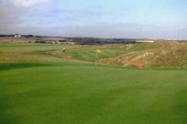The sloping greens at Hartlepool add an extra challenge