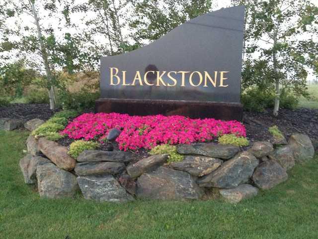 The entrance sign at Blackstone Golf Club
