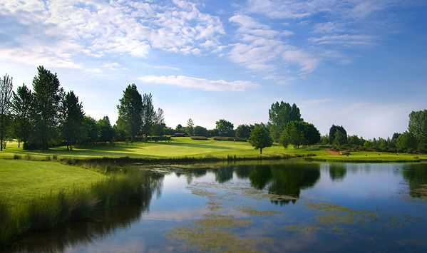 The 9th hole at Chipping Sodbury viewed from the water  