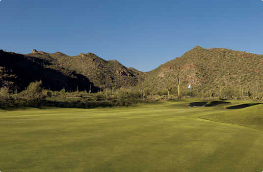 A view of a hole at Wild Burro from The Golf Club at Dove Mountain