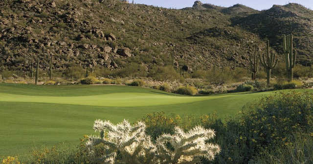 A view of a green at Tortolita from The Golf Club at Dove Mountain