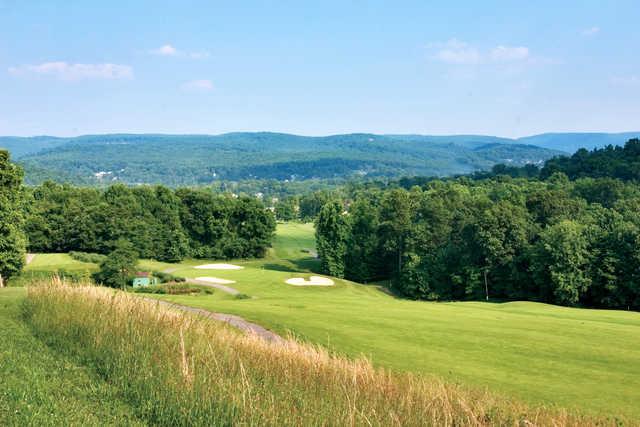 View of the 1st green from the Mountainview course at Lakeview Golf Resort & Spa