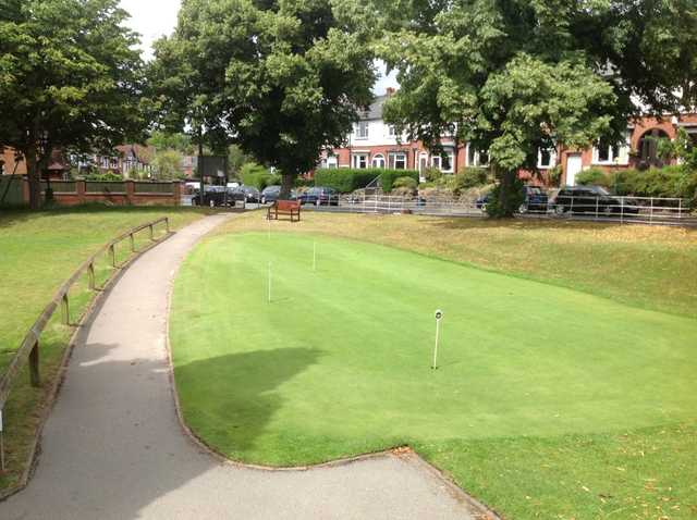 The well manicured putting green at Harborne Church Farm Golf Club