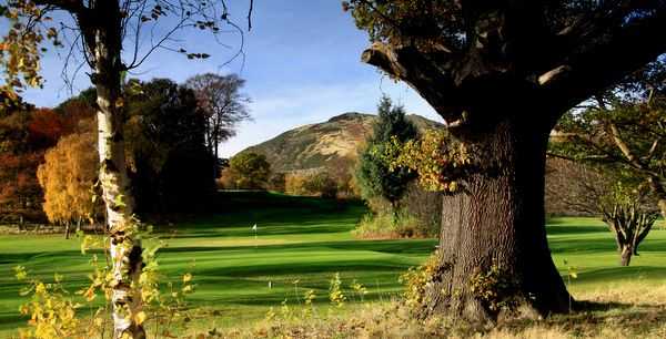 Looking over the 14th green at Duddingston Golf Club