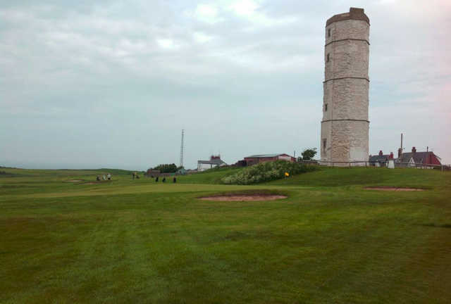 Lighthouse overlooking the course at Flamborough Head GC 